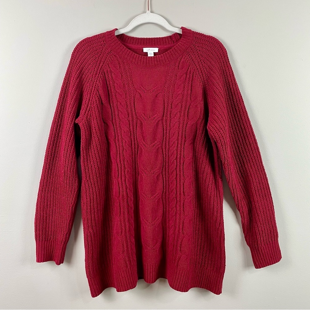 J. Jill NWT Chenille Cabled Tunic In Cherrywine Color‎ Size Medium